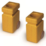 Fagus Wooden Garbage Cans - 2 Pack Yellow