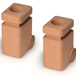 Fagus Wooden Garbage Cans - 2 Pack Natural