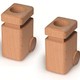 Fagus Wooden Garbage Cans - 2 Pack Natural