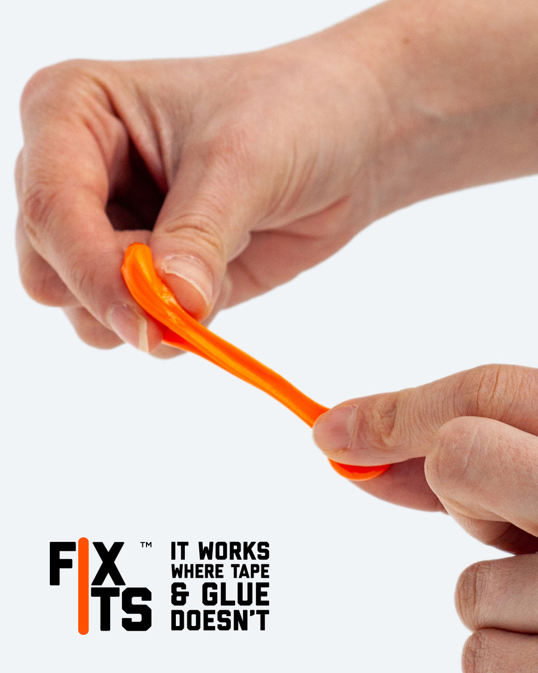 Infographic showing how to mould the FixIts plastic DIY mending strips