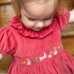 Frugi Amilie Party Dress Outfit - Rosehip / Soft White