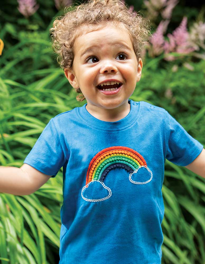 Frugi Avery applique rainbow top