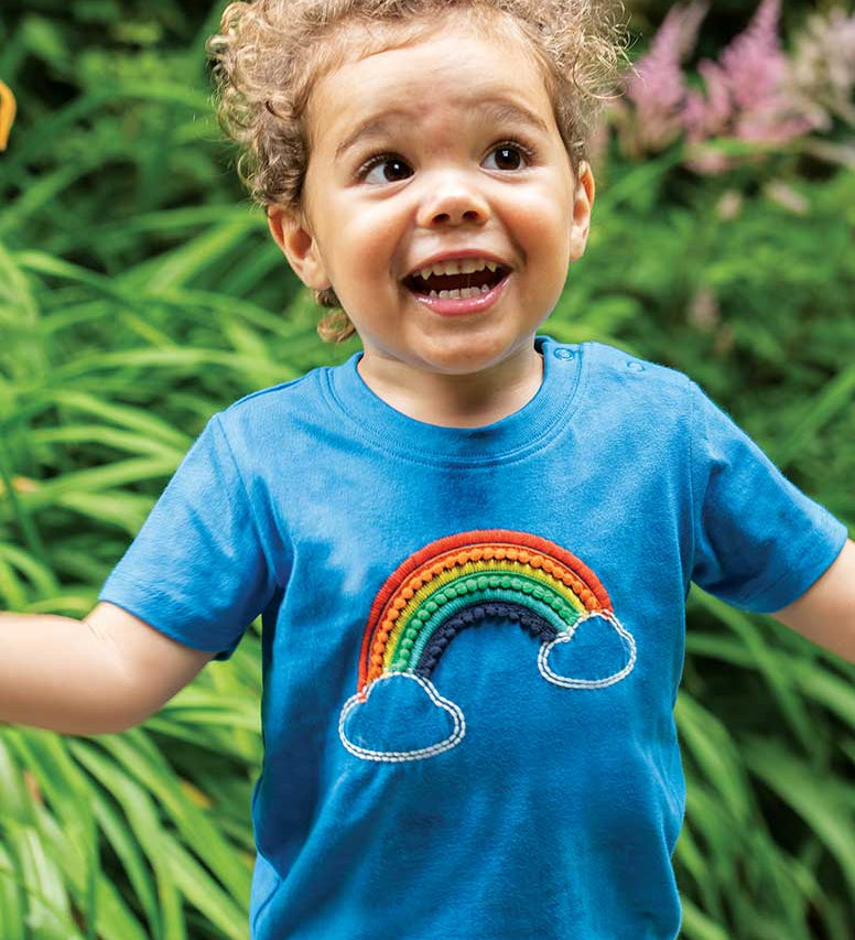 Frugi Avery applique rainbow top