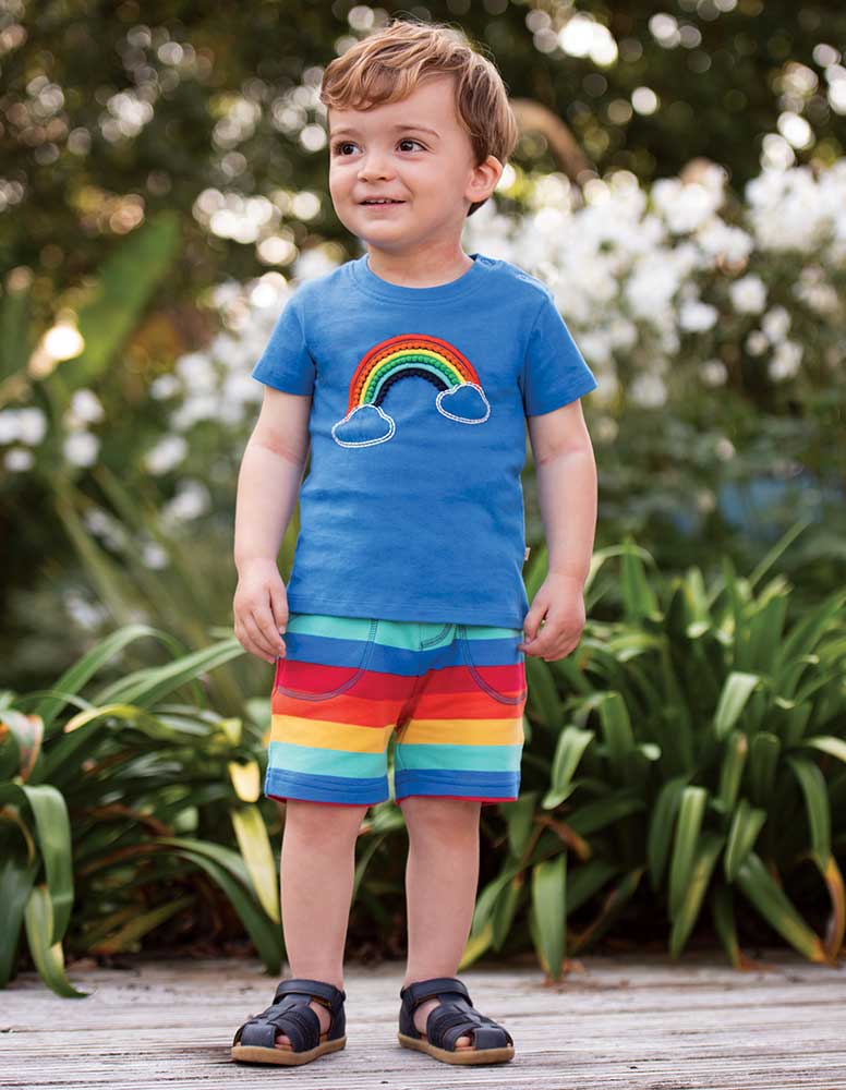 Frugi avery organic cotton applique rainbow top