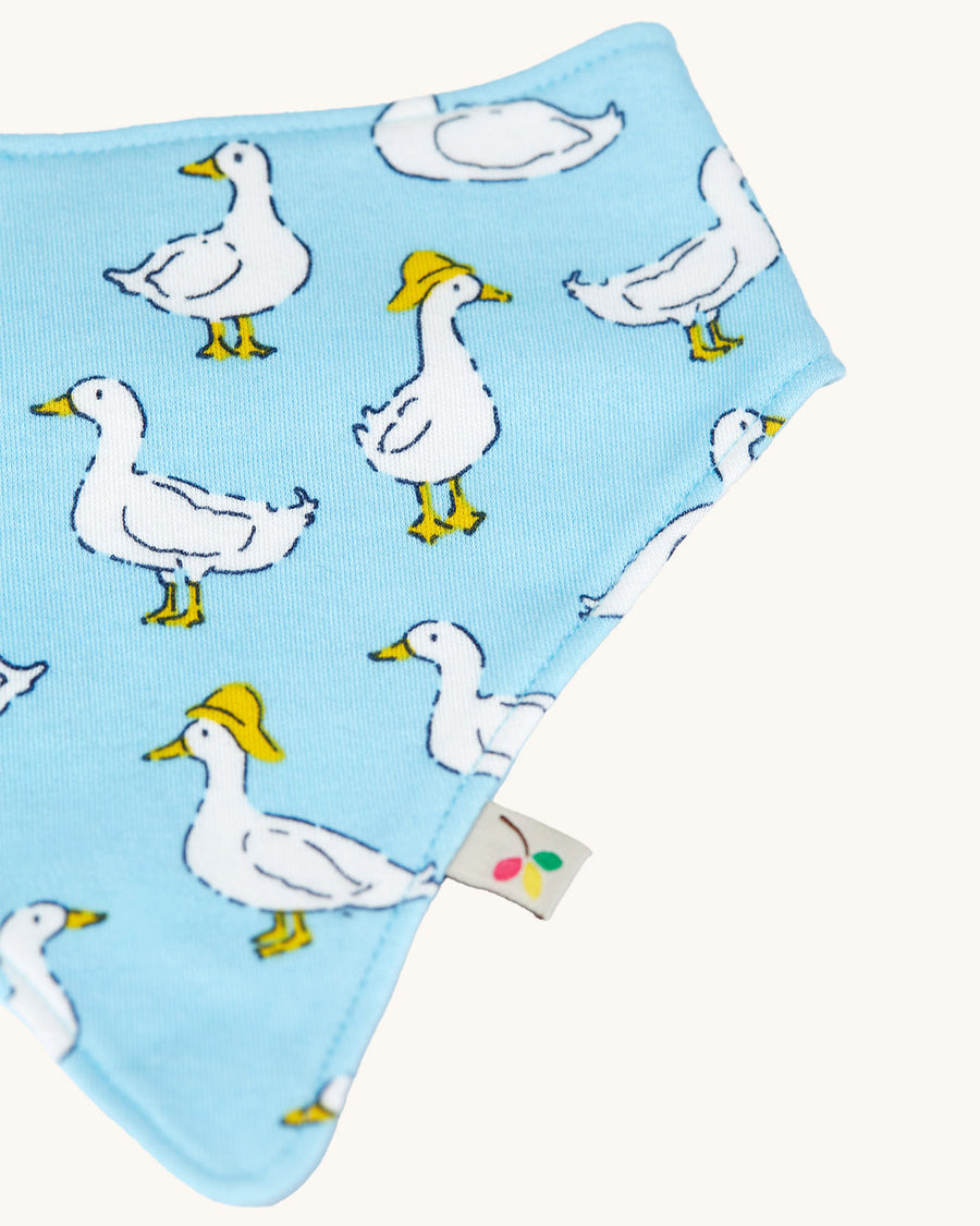 A close up of the cuffs and hands of the Frugi Organic Cotton Baby Gift Set - Splish Splash Ducks.