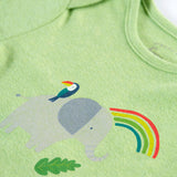 Frugi Easy Dressing Babygrow - Kiwi Marl / Elephant