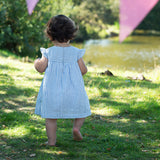 Frugi Birdie Body Dress - Beach Hut Blue Stripe