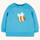 Frugi Switch Easy On Jumper - Beluga Blue / Bee