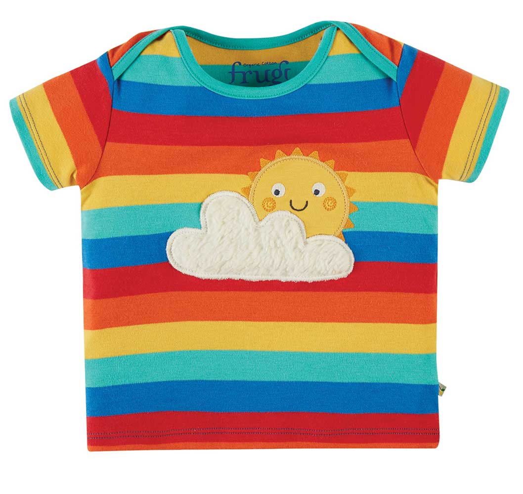 Frugi bobster applique rainbow tshirt