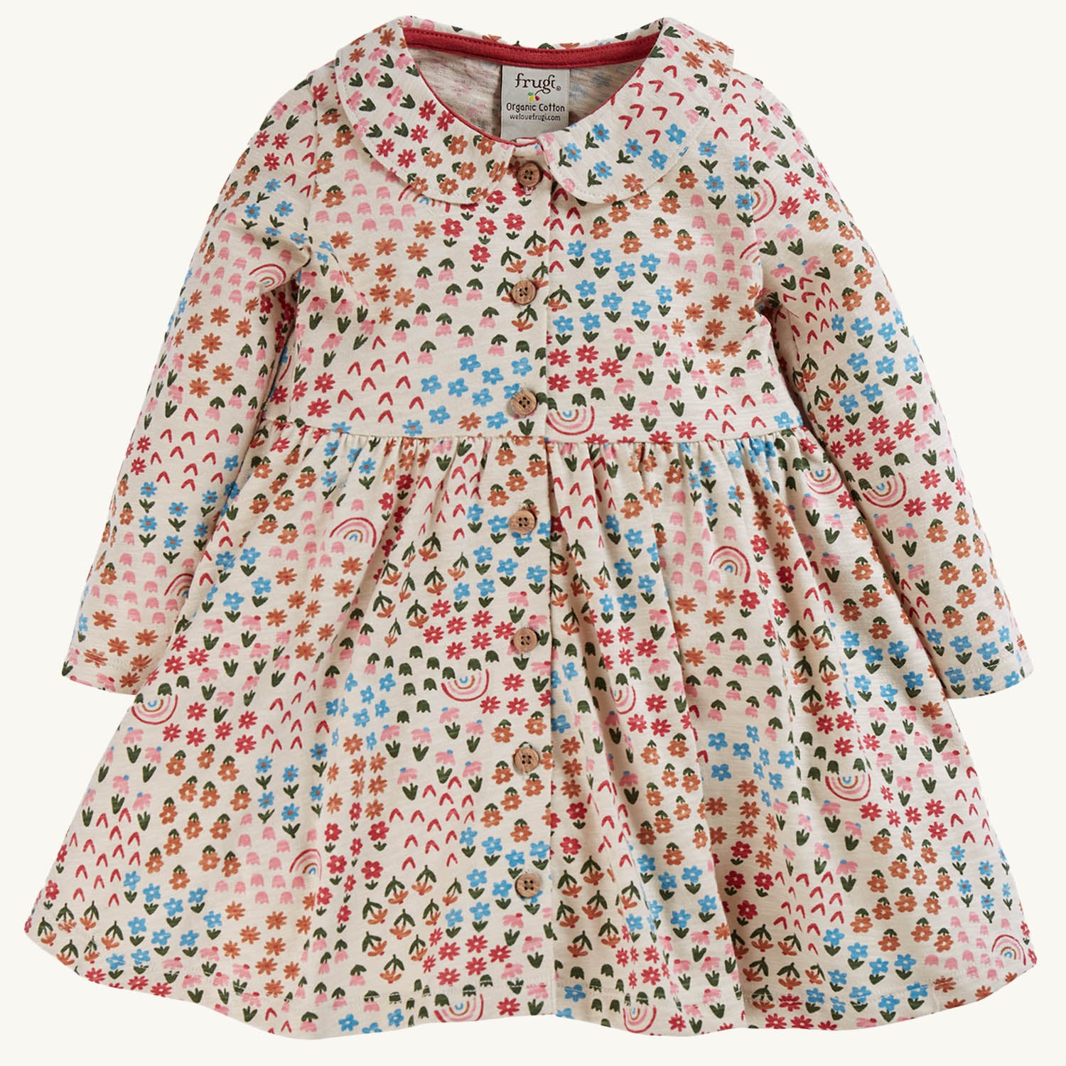 Frugi Marta Dress - Floral Fun on a plain background.