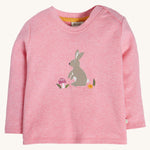 Frugi Orion Applique Top - Pink Marl / Bunny