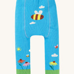 Frugi Little Knitted Leggings - Beluga Blue / Bee