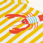 Frugi Organic Easy On Outfit - Dandelion Stripe / Lobster