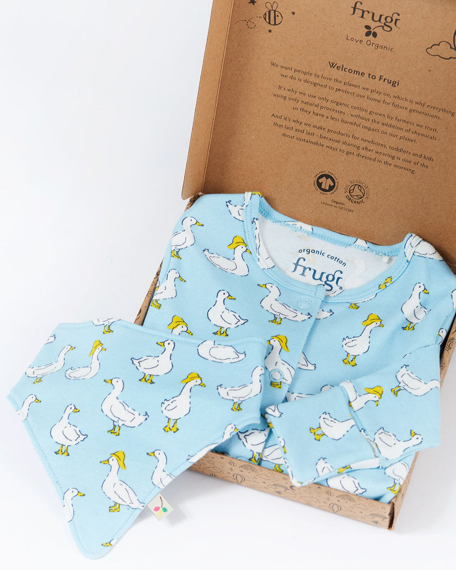 The Frugi Organic Cotton Baby Gift Set - Splish Splash Ducks. Made from GOTS Organic Cotton