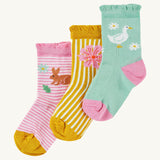 Lot de 3 chaussettes à volants Frugi Freya - Canards