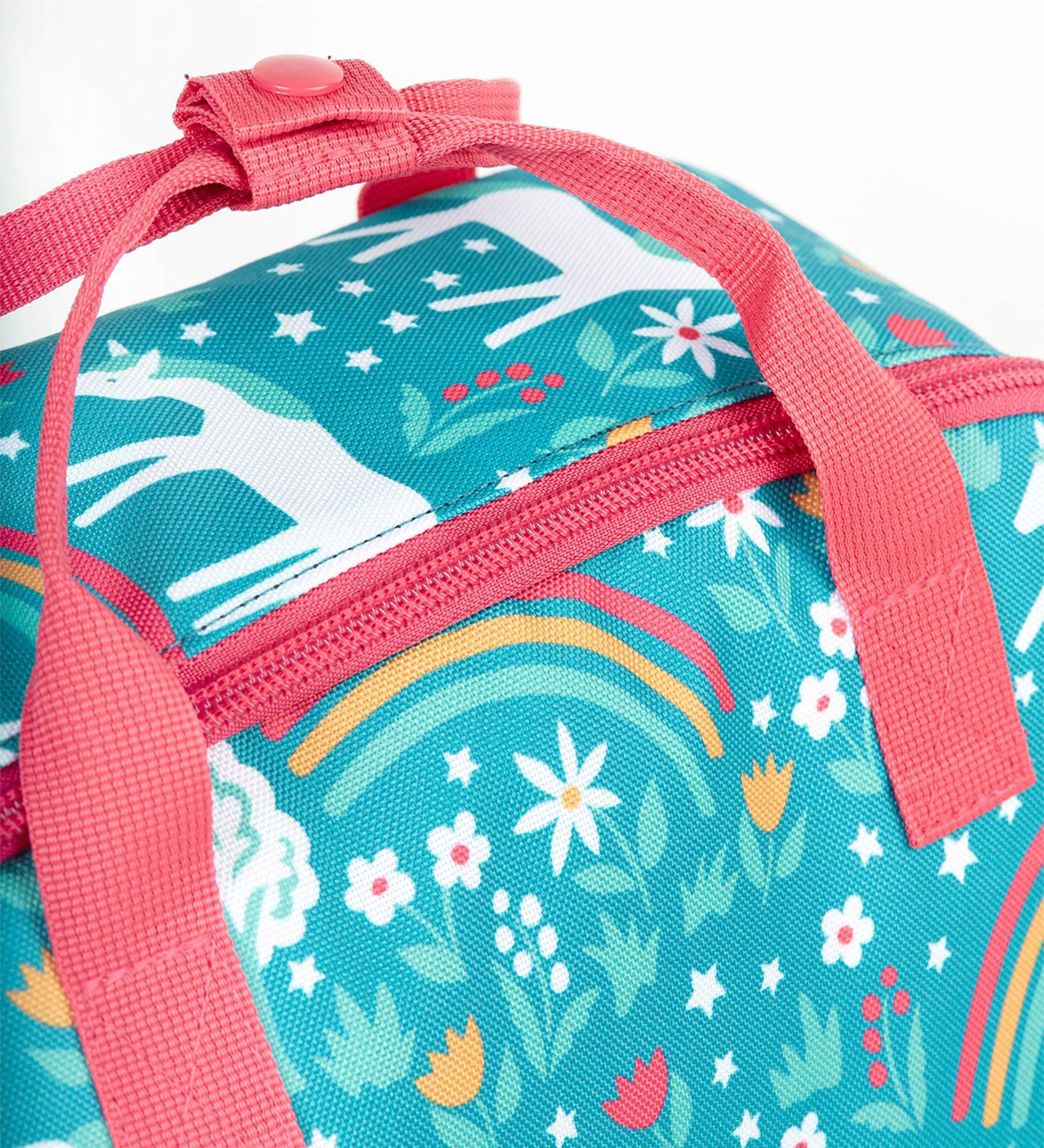  this Explorers Backpack from Frugi comes in a Wild Horses print which features white horses