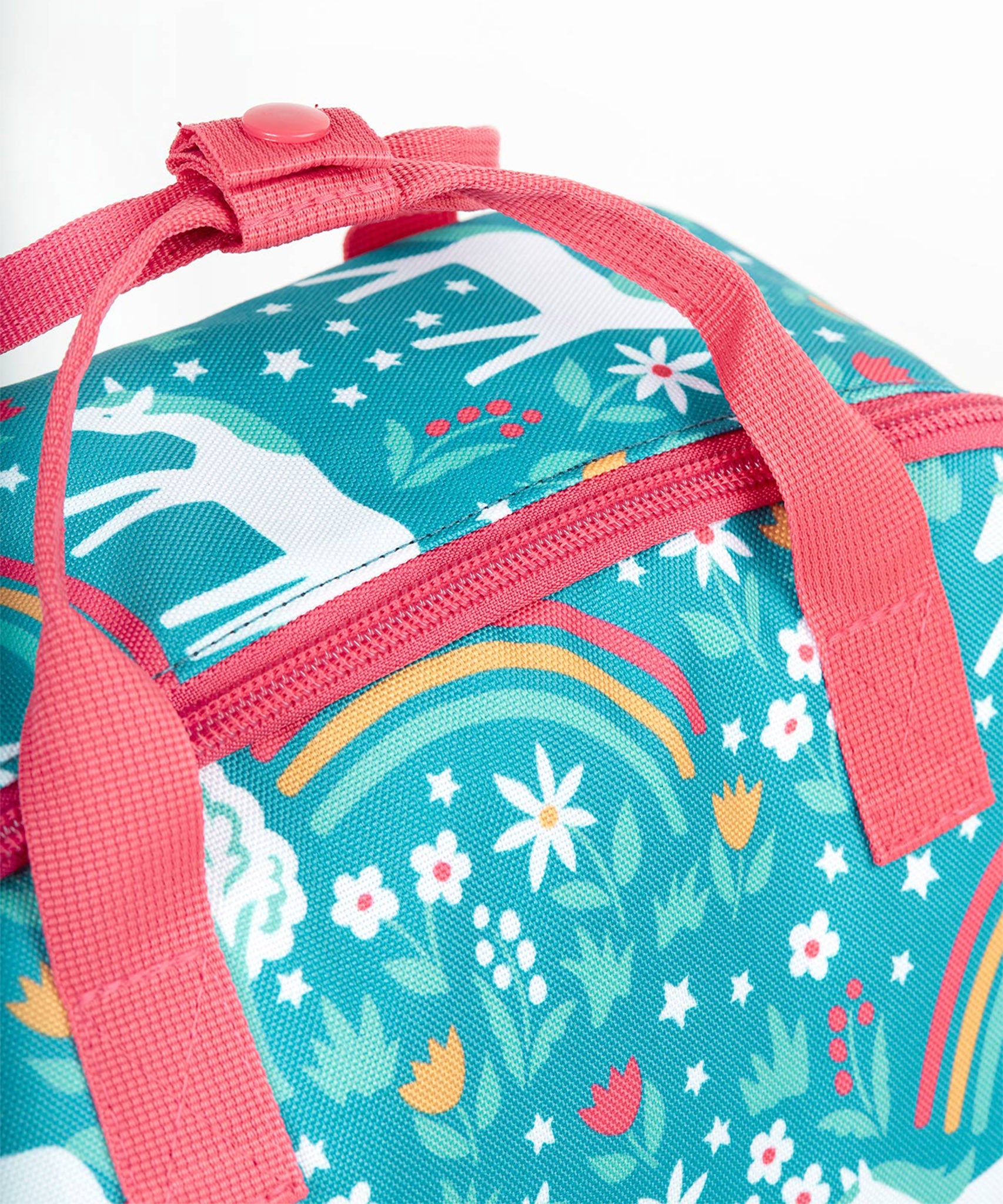  this Explorers Backpack from Frugi comes in a Wild Horses print which features white horses