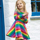 Frugi Foxglove Rainbow Sofia Skater Dress