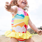 Frugi Little Coral Swimsuit - Sunshine