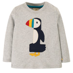 Frugi Grey Marl Puffin Magic Number Top 12-18 Months