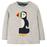 Frugi Grey Marl Puffin Magic Number Top 12-18 Months