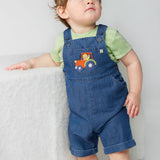 Frugi Organic Carnkie Chambray Dungarees - Tractor