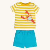 Frugi Organic Easy On Outfit - Rayure Pissenlit / Homard