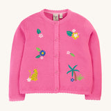 Frugi Organic Maia Embroidered Cardigan - Hibiscus / Jungle