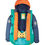 Frugi Snow & Ski Coat - Iguana Colourblock