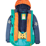 Frugi Snow & Ski Coat - Iguana Colourblock