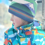 Frugi Voyager Reversible Hat - Navy Blue/Mountains