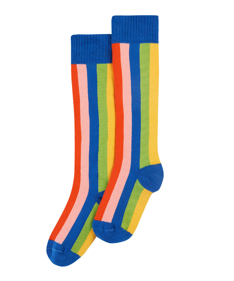  playful Retro flower and weather print on the Frugi Children's Brilliant Boot Socks 2 Pack - Retro