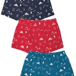 Frugi Mountain Multi Sean Printed Boxer Shorts 3 Pack