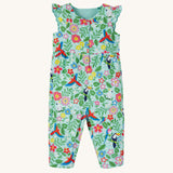 Frugi Etta Reversible Playsuit - Tropical Birds / Spring Dobby