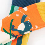 A closer view of the Yeti design on the Frugi Children's Brilliant Boot Socks 2 Pack - Yeti. 