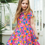 Frugi Organic Summer Skater Dress - Orange Blossom