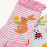 Frugi Frilled Socks 2 Pack - Rabbit