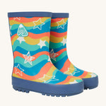 The Frugi Children's Puddle Buster Wellington Boots - Wavy Stars