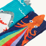 Frugi Character Socks 2 Pack - Shark / Squid