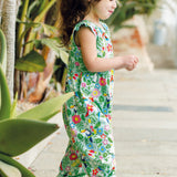 Combishort réversible Frugi Etta - Oiseaux tropicaux / Dobby printanier