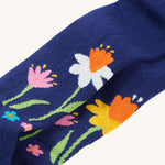 Frugi Little Norah Tights - Navy Blue / Flowers