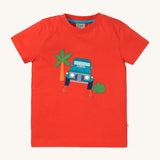 Frugi Organic Avery Applique T-Shirt - Orang-outan / Véhicule