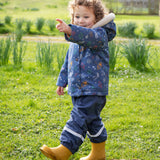 Frugi Little Waterproof Dungarees - Navy Blue