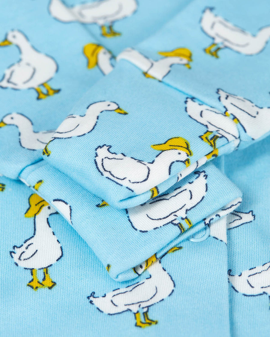  of a light blue duck print all in one