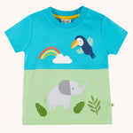 Frugi Little Penryn Panel T-Shirt - Éléphant