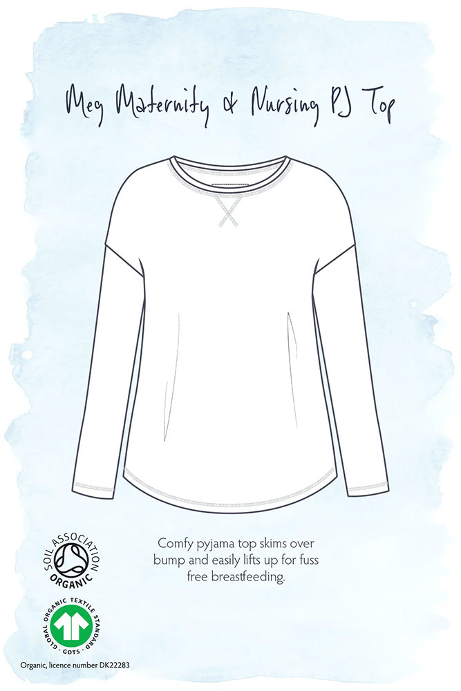 Frugi Meg long sleeve maternity and nursing pyjama top infograph