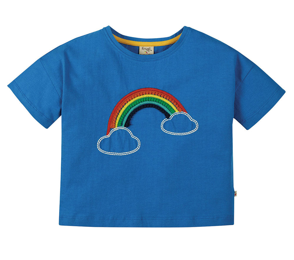 Frugi myla organic cotton rainbow top