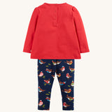 Tenue Frugi Ola - Rouge vrai / Robins indigo