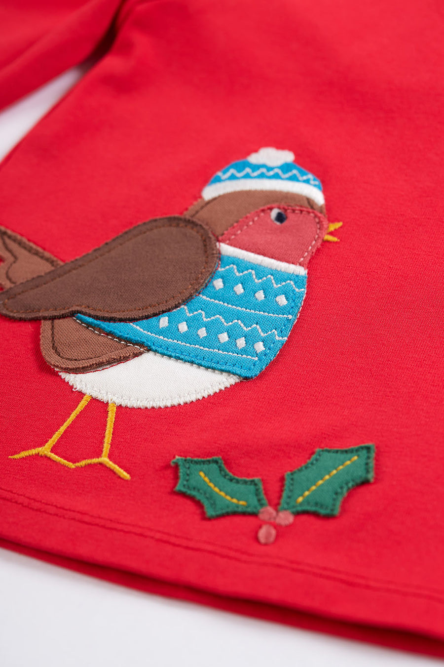 frugi ola red top robin detail 