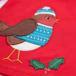 Frugi Ola Outfit - True Red / Indigo Robins